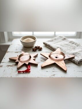 Vintage Copper Star Cookie Cutters Lot Country Living 1996 Star Light